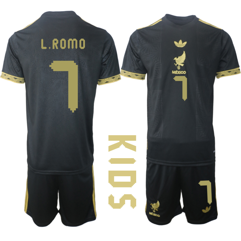 Youth 2025-2026 National Team Season Mexico Black #7 Soccer Jersey